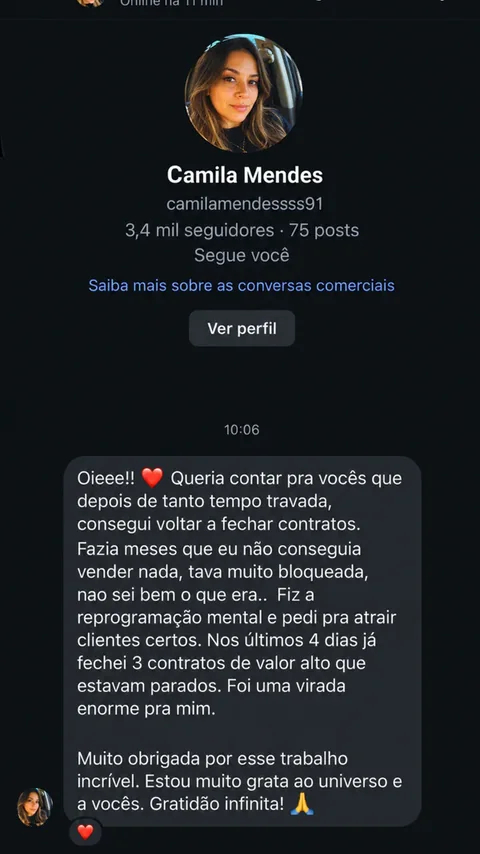 Depoimento real — Camila